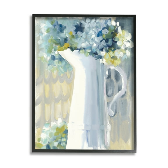 Stupell Industries Abstract Hydrangeas in Jug Botanical & Floral Painting Black Framed Art Print Wall Art, 24 x 30
