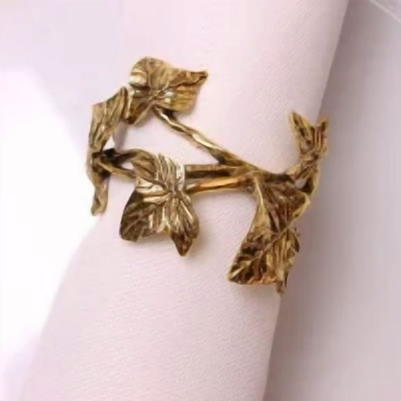 Pack of 6 Napkin Rings for Party Décor -Gold