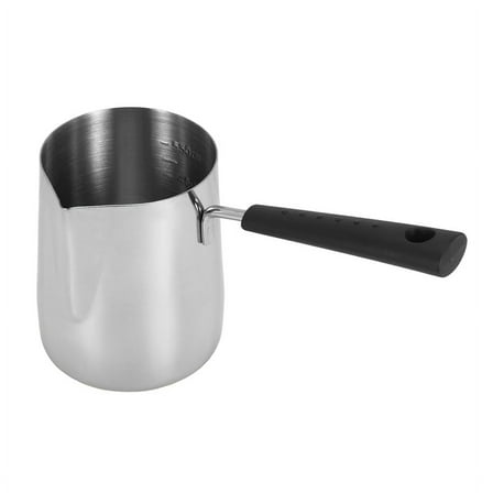 600ML Turkish Coffee Pot Stainless Steel Milk and Coffee Warmer Chocolate Butter Melting Pot with Heat Handle