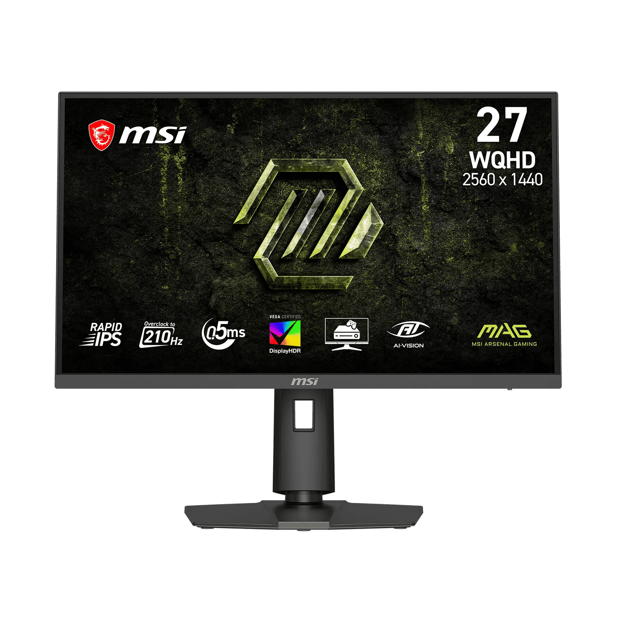 MSI MAG 275QPF E21 27" WQHD (2560 x 1440) Flat Gaming Monitor, 210Hz (OC), 0.5ms, 300 nits, Rapid IPS, AI Vision, VESA DisplayHDR 400