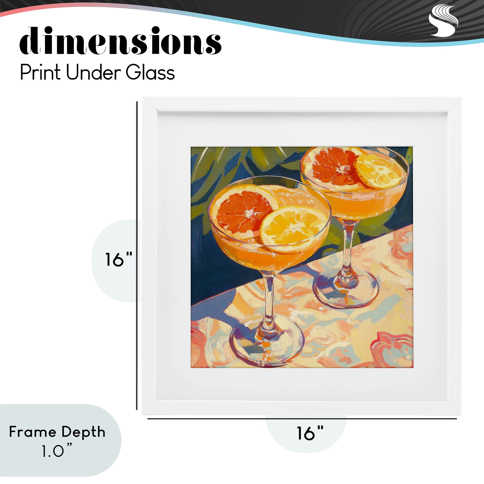 Stupell Industries Fruity Summer Cocktails White Framed Print Under Glass, design by Petal Prints Design