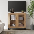 thumbnail image 2 of Modern TV Stand with Glass Doors, Entertainment Center TV Console with Adjustable Shelves, Media Storage Furniture for 32-40 Inch TVs, Suitable for Living Room,Oak, 2 of 9