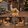 thumbnail image 6 of Lypsnake Spotted Deer Figurine Set Of 2, Hand Painted Mother & Fawn Deer Statue With Realistic Textured Details, Tabletop Ornament For Christmas Decor & Rustic Home Display, 6 of 7