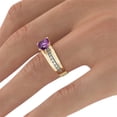 thumbnail image 3 of Amethyst 1.20 ctw Ring with Diamonds 14K Yellow Gold Bridge Channel set Princess, 3 of 7