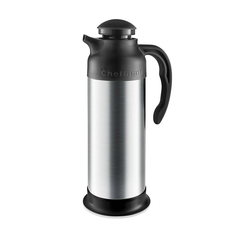ChefGiant Thermal Coffee Carafe 33 OZ. 1 Liter 4 CUP Premium Small Design  for Easy Handle & Travel Milk Server Stainless Steel Insulated Hot & Cold  Beverage Pitcher Dispenser 