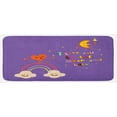thumbnail image 1 of I Love You Kitchen Mat, Love Bugs Heart Singing over Rainbow Moon Dancing with Scars Heart Beats Cartoon, Plush Decorative Kitchen Mat with Non Slip Backing, 47" X 19", Violet, by Ambesonne, 1 of 1