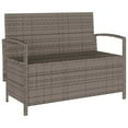 thumbnail image 5 of vidaXL Patio Storage Bench with Cushion Gray Poly Rattan, 5 of 11
