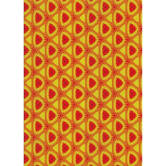 Ahgly Company Machine Washable Indoor Rectangle Transitional Deep Yellow Area Rugs, 3' x 5'