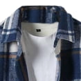 thumbnail image 3 of Aimik Hanes Mens Flannel Shirts Jackets Casual Shackets Button Down Long Sleeve Plaid Shirt Lightweight Jackets with Pockets-Blue S, 3 of 5