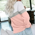 thumbnail image 4 of gakvbuo Plus Size Pullover Sweaters For Women Long Sleeve Sweatshirts Fall Tunic Tops Women's Pullover Round-Neck Long Sleeve Color Blouses Sweater Tops, 4 of 6