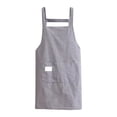 thumbnail image 1 of XIANXIAN Women's Polyester Kitchen Apron with Striped Linen Look Lightweight Breathable Bib Apron for Cooking Baking, 1 of 9