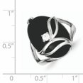 thumbnail image 2 of Sterling Silver Onyx & Cz Ring (Size 8) Made In China qr1470-8, 2 of 2