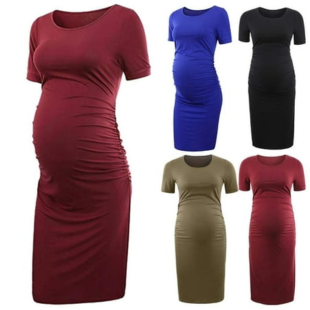 

Pregnant Women Lady Short Sleeve Long Maxi Dress Maternity Dress Photography Props Dress