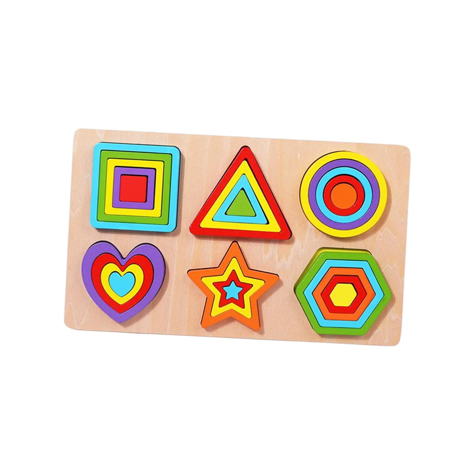 Children Montessori Wooden 3D Variety Geometric Puzzles Logical