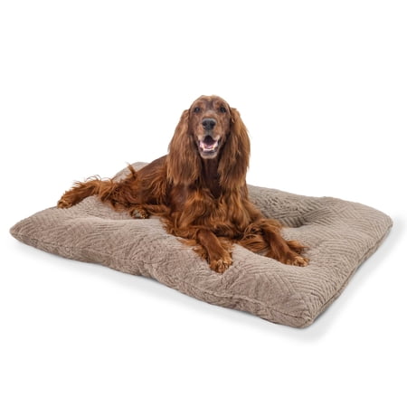 Best Friends by Sheri Comfy Crate Sleeper Mat &ndash; Plush Low-Pile Dog Bed 42 x 28 XL & XXL Crates Up to 100 lb Dogs Machine Washable Cross Section Pattern Mushroom