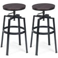 thumbnail image 1 of Costway Vintage Tabouret de Bar Réglable en Bois Métal Design Chaises de Pub Industriel Ensemble de 2, 1 of 9