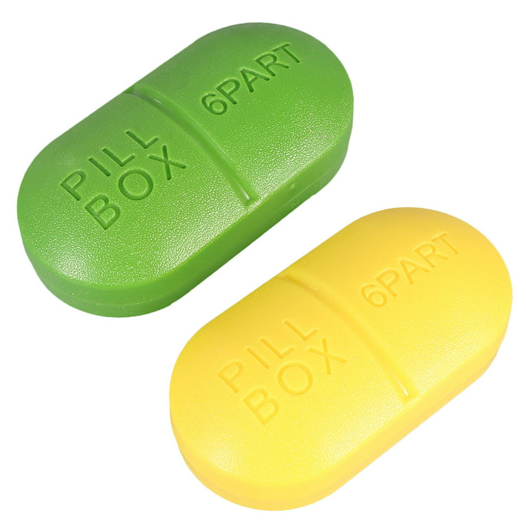 Pill Storage Box With Compartments - Yellow - Green - 4 Colors - ApolloBox
