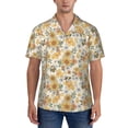 thumbnail image 5 of KLL Men's Hawaiian Shirt Short Sleeve Button Down Beach Shirts-Hippie Bee Honeycomb, 5 of 6