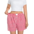 thumbnail image 5 of Cueply Plus Size Boxer Shorts for Women Summer Casual Lounge Sleep Plaid Shorts Gingham Pajama Y2K Beach Bottoms, 5 of 9
