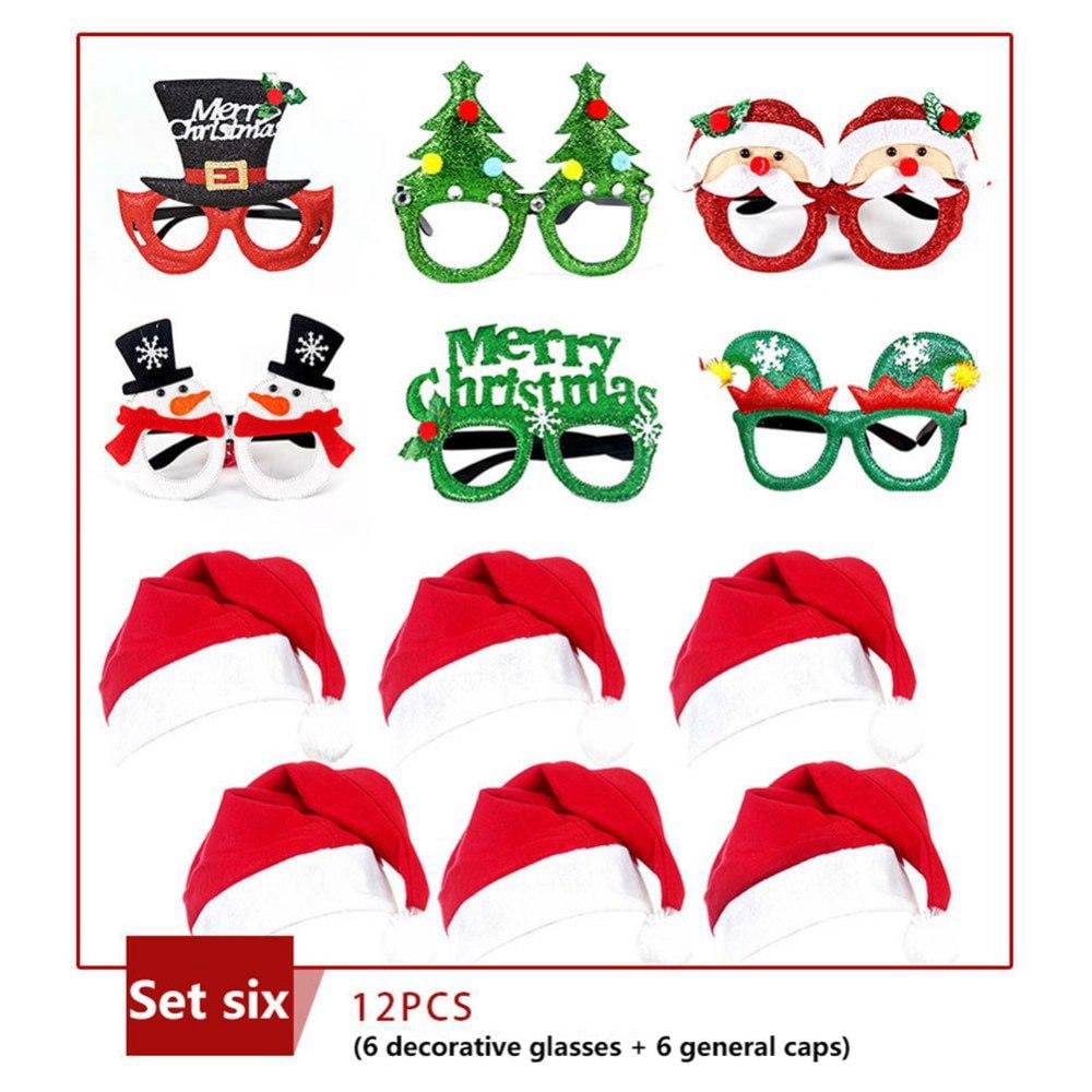 36PCS Christmas Hat Christmas Glasses 