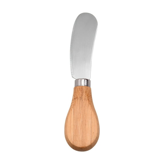 WUXICHEN Wooden Handle Stainless Steel Butter Knife Cheese Cheese Knife Spatula Household Cheese Knife