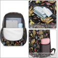 thumbnail image 4 of Fireman and Glove Black Pattern 17" School Backpacks for Teens,Waterproof Oxford Fabric,S-Shape Padded Straps for School,Travel,Hiking,Camping, 4 of 6