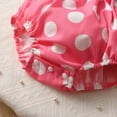 thumbnail image 5 of Girls Ruffles Fly Sleeve Dot Prints Romper Bodysuits Dress Cozy Dailywear 3-6 Months, 5 of 6