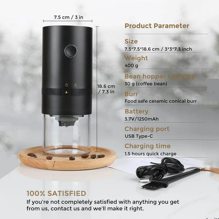 Portable Electric Burr Coffee Grinder, Small Automatic Conical Burr Grinder  Coffee Bean Grinder with Multi Grind Setting for Espresso Drip Pour Over