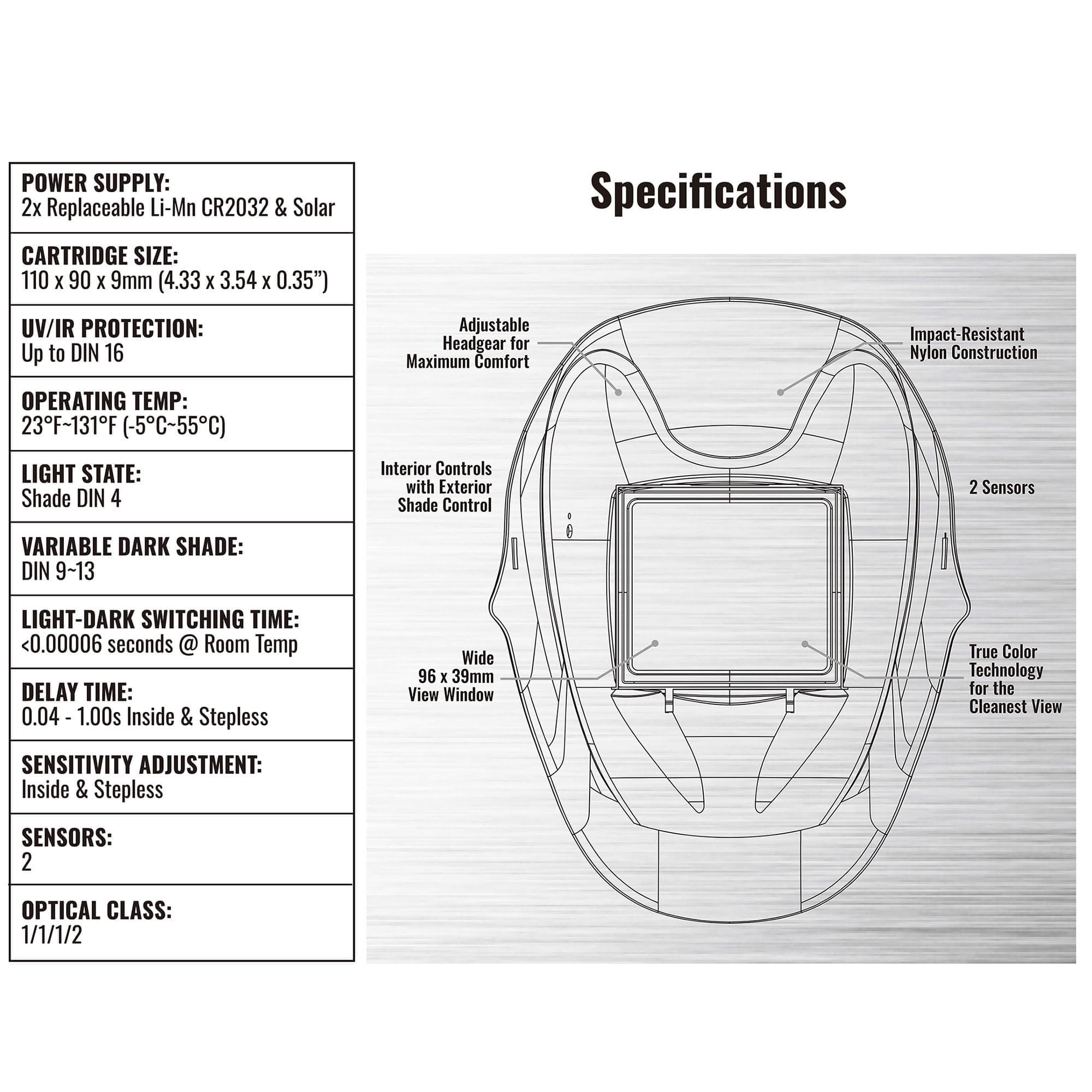 Rockwood M3700 MIG TIG Weld Auto Darkening Welding Helmet
