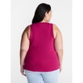 thumbnail image 3 of Terra & Sky Women's Plus Size Scoop Neck Rib Tank Top, Size 0X-5X, 3 of 5