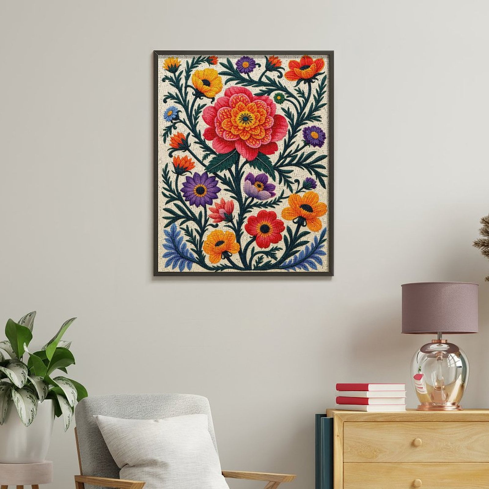 Paint By Numbers Kit for Adults Beginner - DIY Colorful Botanical Floral Art Canvas Painting Kits for Adults, Frameless Paint By Number for Adults for Home Wall Decor 16x20 Inch