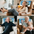 thumbnail image 6 of Xixirimido Blue Snow Penguin Christmas Pattern Recliner Chair Head Rest Slipcover Non Slip Waterproof Recliner Chair Cover Leather Sofa Couch Headrest Protector Covers, 2Pcs, 6 of 7