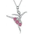 thumbnail image 6 of DVEATR Ballerina Necklace 925 Sterling Silver Dancer Pendant Embellished with Birthstone Crystals from Austria, Christmas Ballet Recital Themed Dancer Gifts for Women, 6 of 10