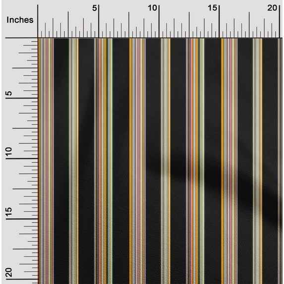 oneOone Organic Cotton Voile Fabric Multicolor Stripe Printed Craft Fabric BTY 42 Inch Wide