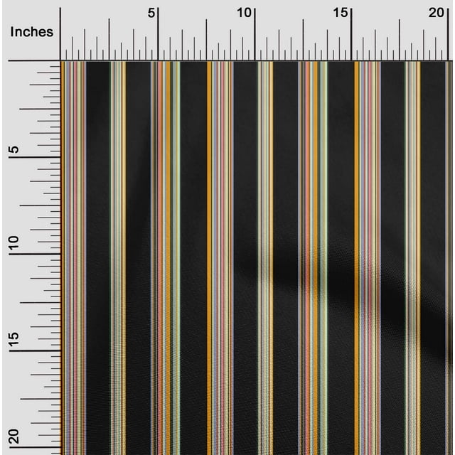 oneOone Tissu Polyester Lycra Multicolore à Rayures BTY 56 Pouces de Large