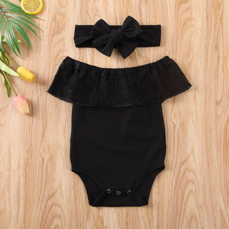 Izhansean Newborn Baby Girls Clothes Off Shoulder Lace Izhansean Newborn Baby Girls Clothes Off Shoulder Lace