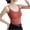Orange, variant on Qiopertar Women's Seamless V-Neck Camisole with Adjustable Straps and Chest Cushion Gathered Back Casual Comfy Basic Tank Top, Khaki L