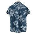 thumbnail image 5 of ZRGHAOYLQ Men's Slim Fit Palm Tree Printed Hawaiian Button-Down Dress Shirt Short Sleeve Lapel Beach Tshirts Plus Size Summer Tropical Vacation Shirts, 5 of 5