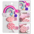 thumbnail image 4 of 3pcs Colorful Rainbow Candy Hairpins Cute Alloy Hair Clips Set For Kids Korean Style Girls Hair Clips, 4 of 6