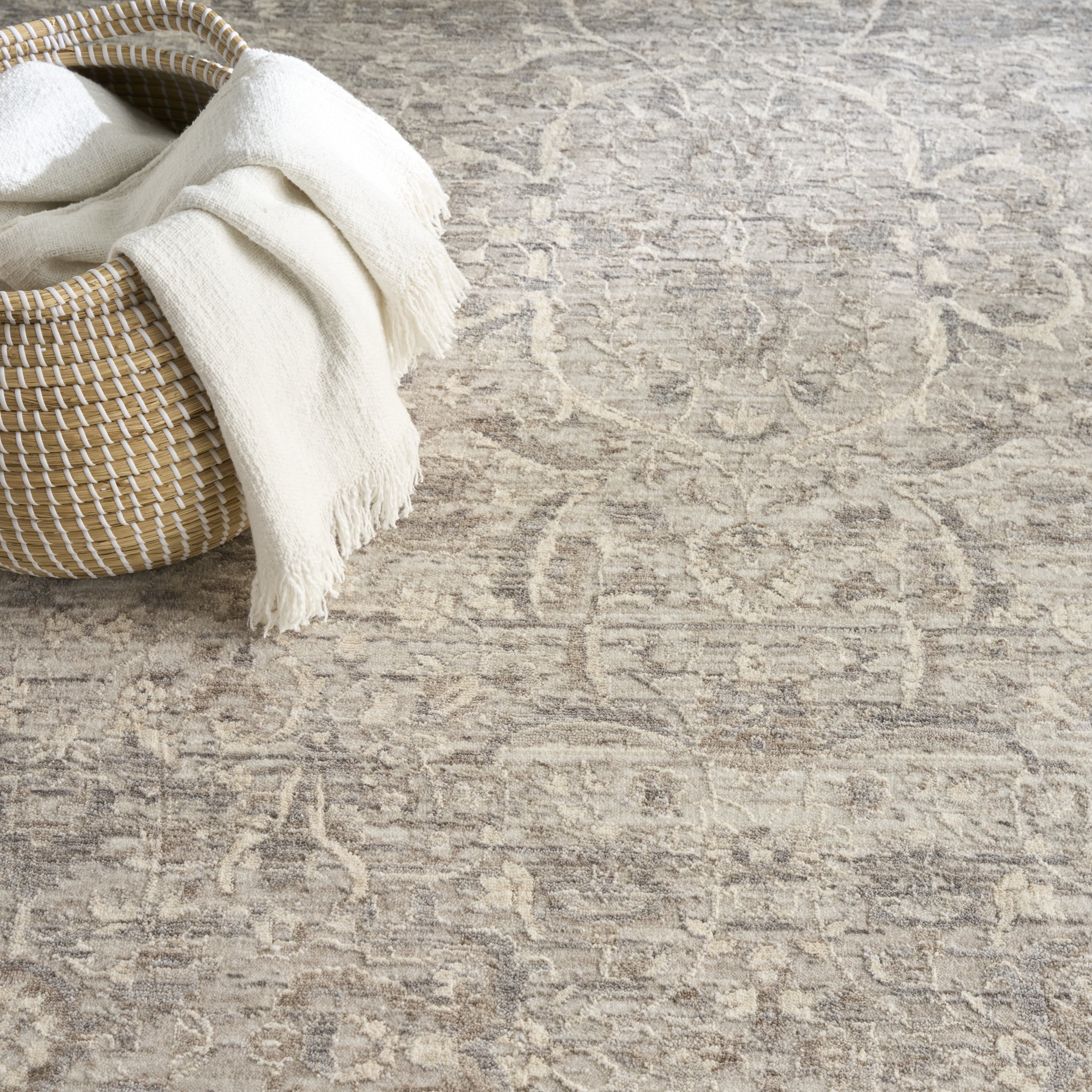 Nourison Outlines 10' x 13' Grey Vintage Indoor Rug
