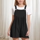 thumbnail image 5 of Odeerbi 5-14 Años Niñas Verano Algodón Lino Sudadera Lindo Color Sólido Camisola Romper Casual Ajustable Cintura Combinados Pantalones Cortos Con Bolsillo, 5 of 6