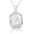 thumbnail image 2 of 14K GOLD PLATED STERLING SILVER RECTANGULAR JESUS MEDAL PENDANT NECKLACE, 2 of 2