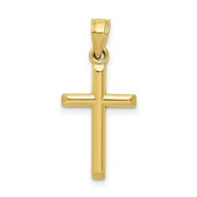 Amanda Rose Collection Petite 10K Yellow Gold Cross Pendant Charm- No Chain |Real 10K Gold Cross Charm