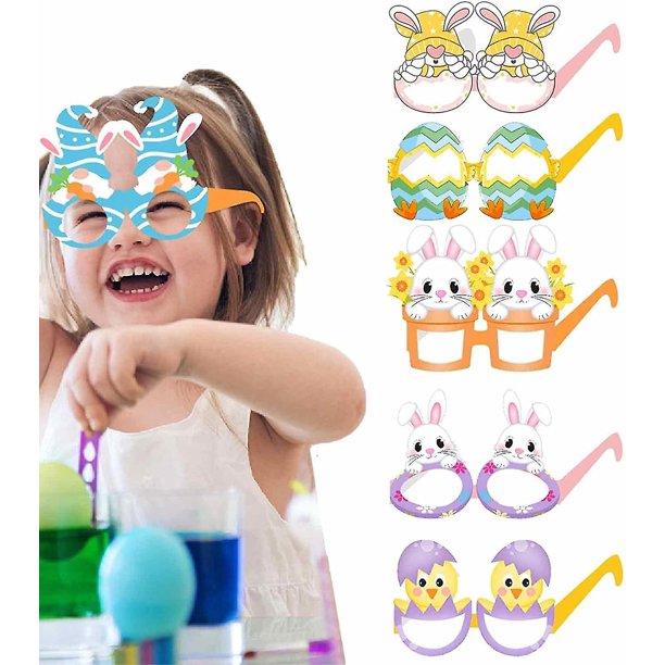 Cabezas de conejito: copas de huevo de conejito, marco de copas de dibujos animados, vasos de huevos de conejito, suministros de decoración de la fiesta, Bask esquí esquí Gafas de esquí