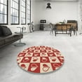 thumbnail image 4 of Ahgly Company Machine Washable Indoor Round Transitional Red Area Rugs, 7' Round, 4 of 7
