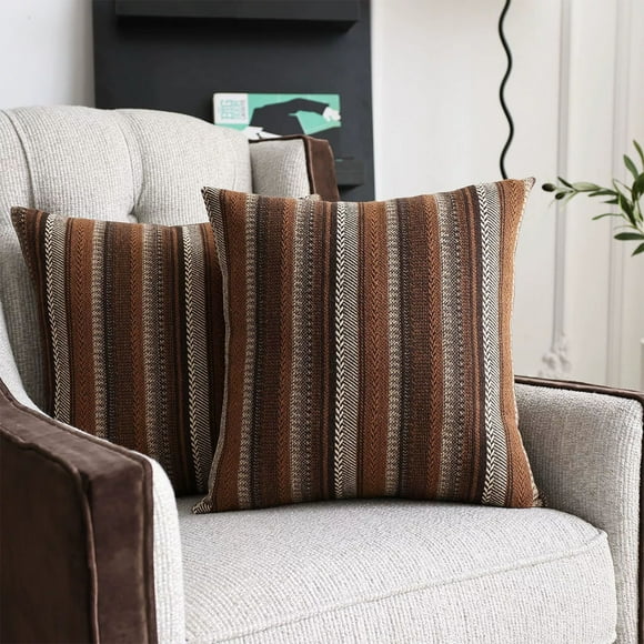 Scandinavian Modern Bohemian Striped Pillow Cover, Premium Polyester Cushion Cover with Removable Design, Decorative Throw Pillow for Sofa Bed Living Room Bedroom
