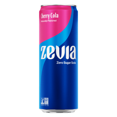 Zevia Zero Sugar, 0 Calorie Sleek Soda Can, Cherry Cola 12 fl oz