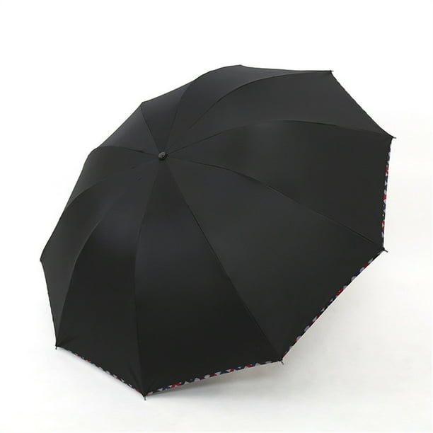 Paraguas Plegable Extragrande Xiying de 110 Cm con Doble Capa de Protección Solar y Contra La Lluvia, Bloqueo Uv, Resistente Al Viento, Compacto, con Mango Esmerilado, 10 Varillas Reforzadas, 330 G