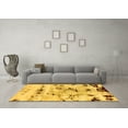 thumbnail image 3 of Ahgly Company Machine Washable Indoor Rectangle Abstract Yellow Modern Area Rugs, 2' x 4', 3 of 4