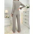 thumbnail image 2 of Women's Pajama Set 2 Piece Lounge Outfits Soft Sleepwear Fall Long Sleeve Long Pant Ladies Pjs S-XL, 2 of 7